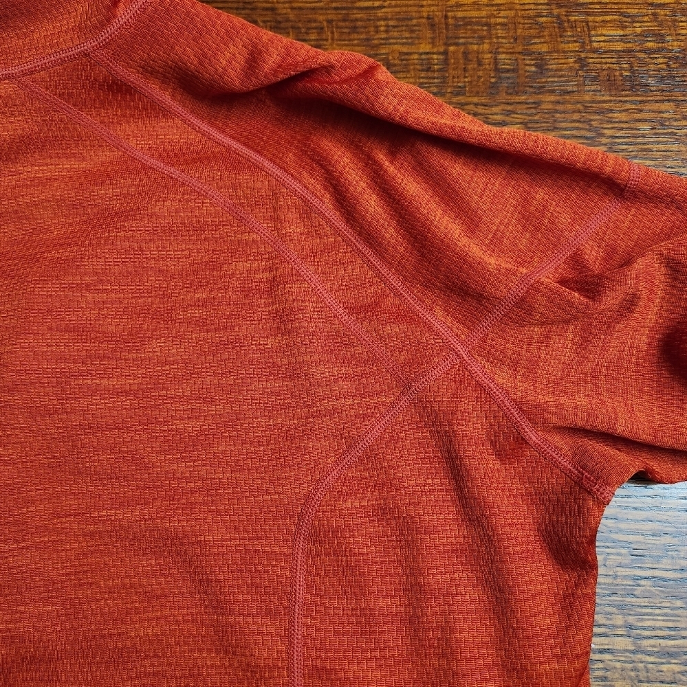 REI mens Large orange quarterzip medium-weight pullover active shirt - Picture 11 of 15